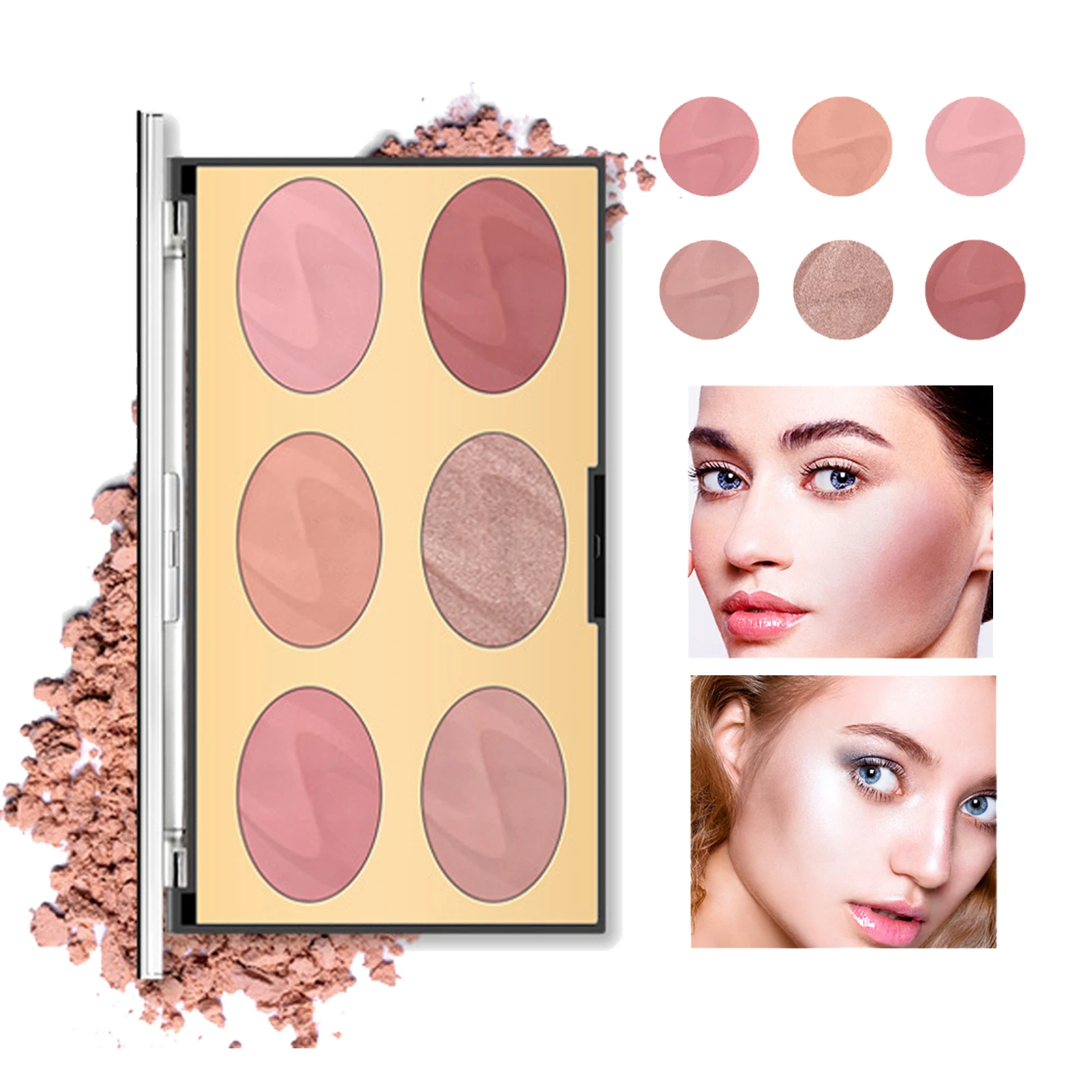 6 Colors Blush Palette Contouring And Highlight Blush Palette