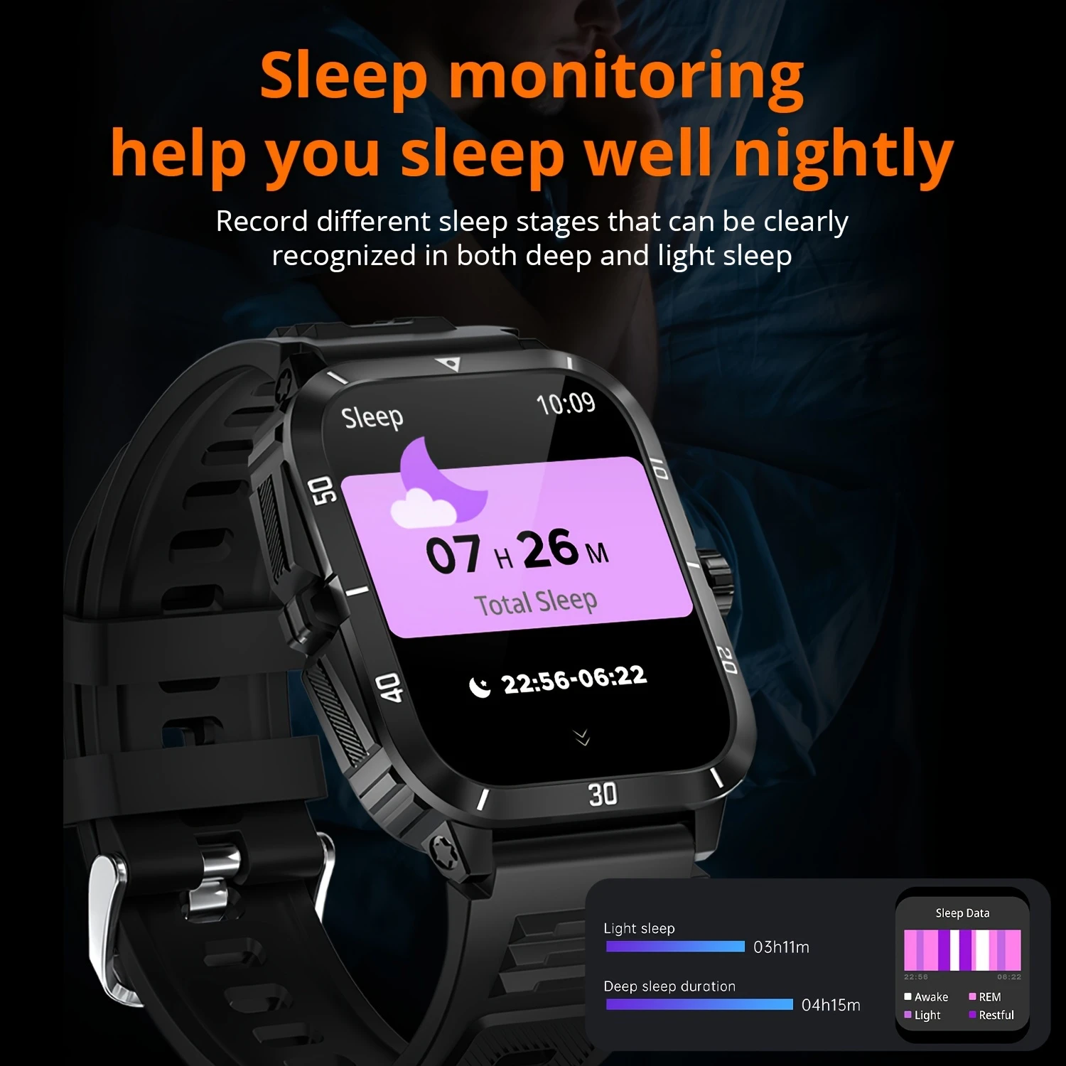 1pc Smart Watch For Women Men, 3 ATM Waterproof Wireless Call Smart Watch For Android And , 4.98cm IPS HD Screen, 430mAh Long Ba