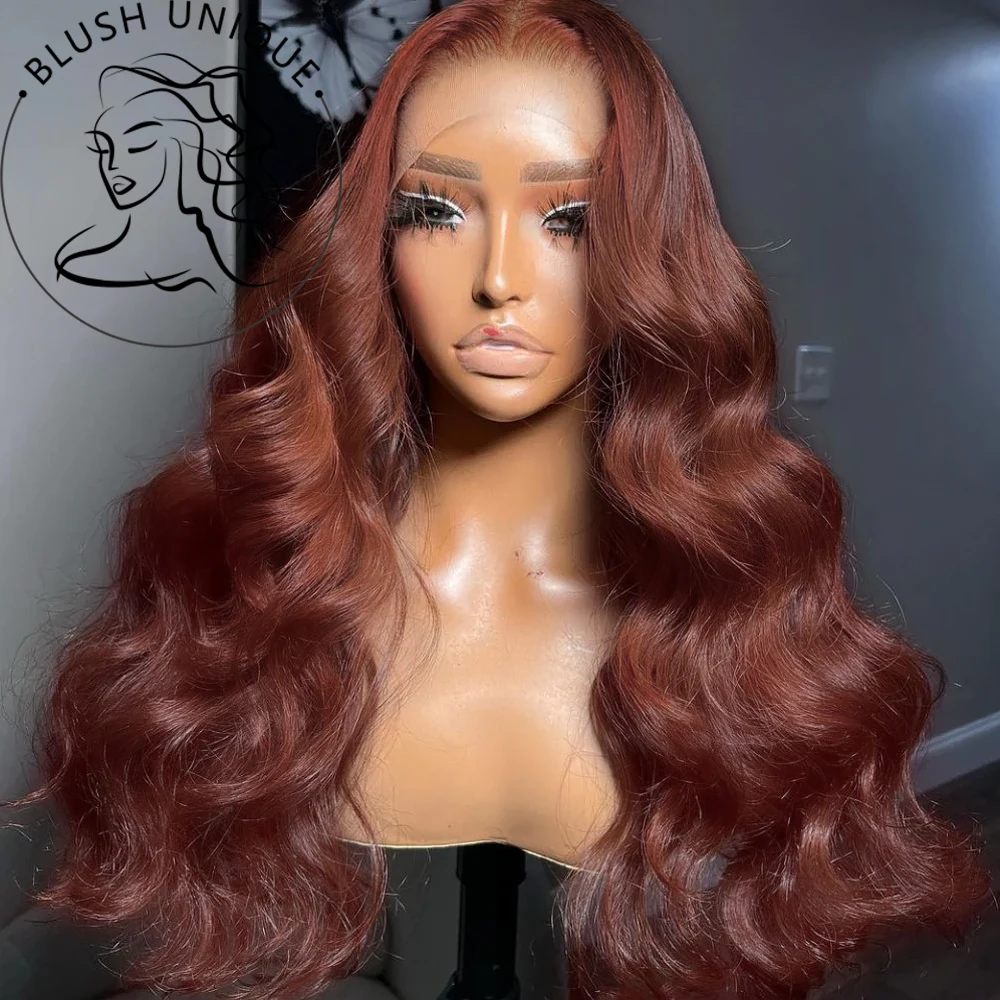 13x4BodyWaveLaceFrontWigReddishBrownLaceFrontWigsCopperRed