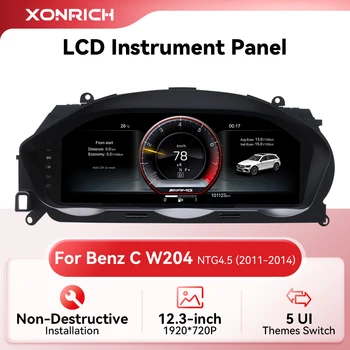 Tablero de instrumentos digital HD de 12.3'' para Mercedes Benz C W204 NTG4.5 2011-2014 Plug & Play, grupo de instrumentos virtual, velocímetro LCD 1