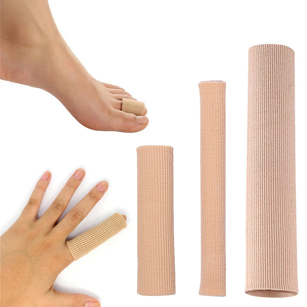 

5Pcs Silicone Toe Finger Separator Cuttable Fabric Toe Finger Spacer Tube Sleeve Soft Valgus Corrector Protector for Foot Care