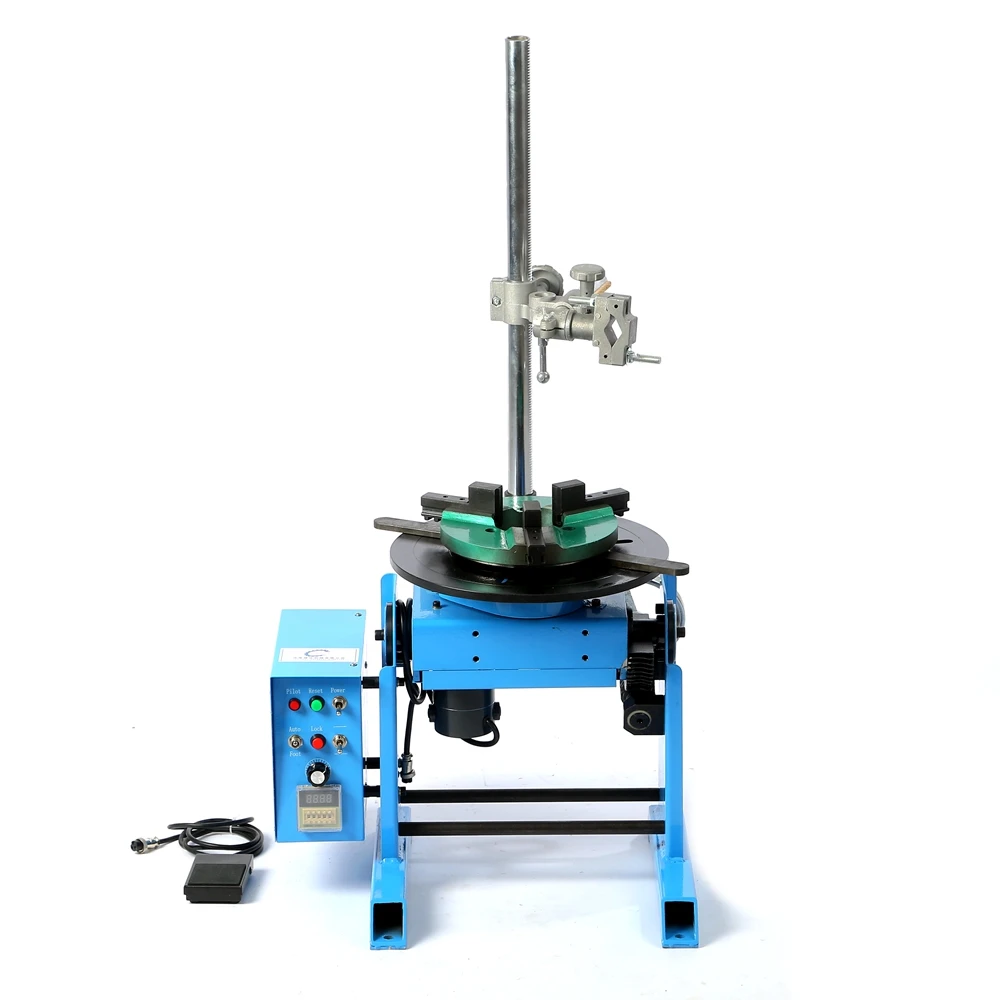 30KG CE Welding Positioner Turntable Welder Table Rotating HD-30 With WP200 Lathe Chuck Manual Torch Holder Center Hole 25 65mm 2