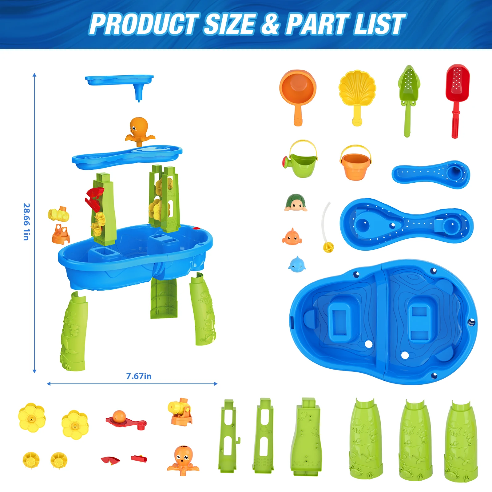Kids Sand Water Table Children's Beach Toys Outdoor Garden Bunker Set Summer Beach Children DIY Parent-child Interactive Toy 4