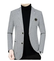 Men Business Casual Blazers Jackets New Spring Autumn Suits Coats High Quality Male Slim Blazers Jackets Plaid Blazers Coats 4XL