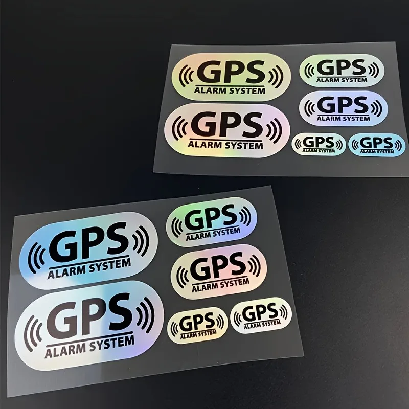 6 개/대 반사 레이저 GPS 경보 시스템 자동차 스티커 방수 DIY 자동차 창 측면 후면 유리 장식 비닐 스티커