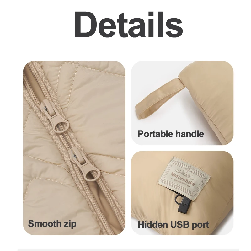 Naturehike Heated Blanket Poncho Shawl Winter Warmth Wind Protection Sleeping Bag Liner Outdoor Camping Portable Equipment Nylon