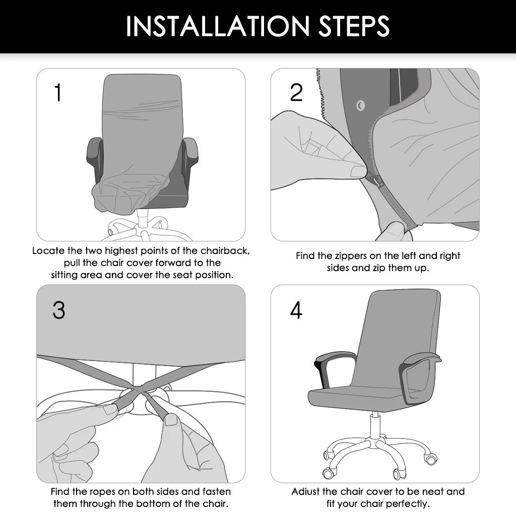 Luxurious Stretch Spandex Office Chair Slipcover - Premium Armchair Protector and Seat Cover