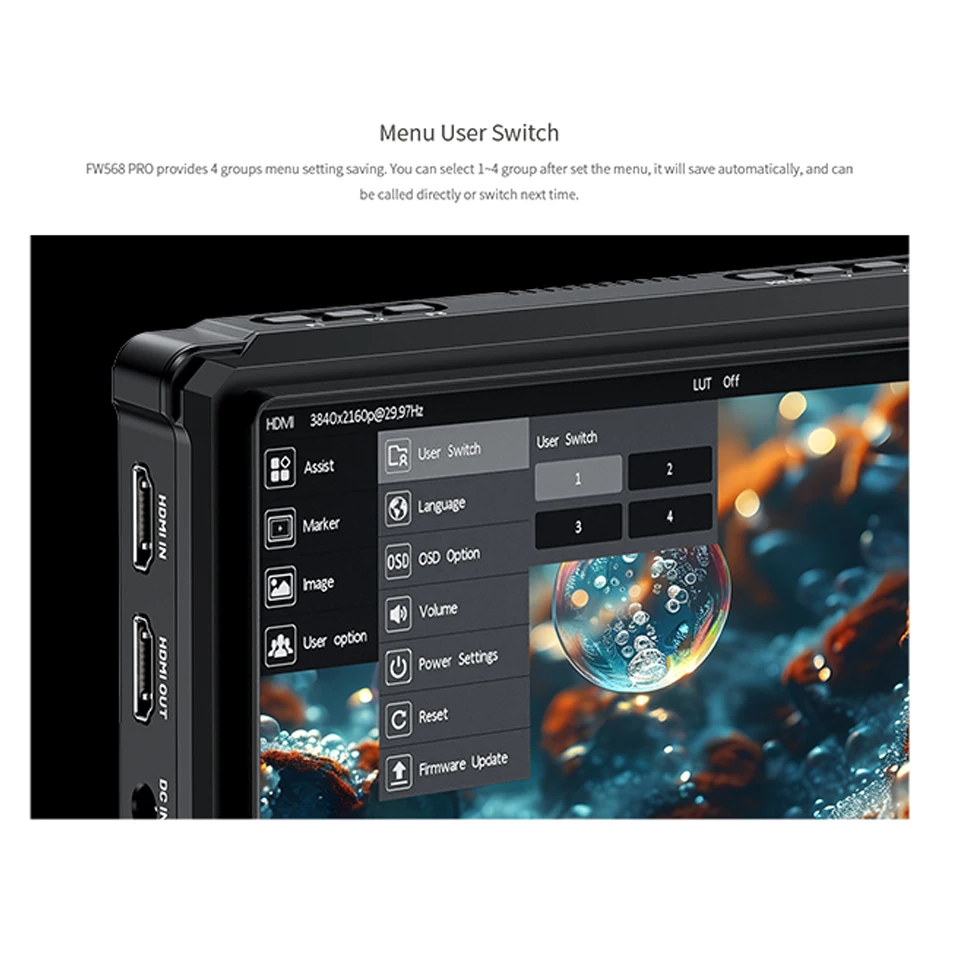 Feelworld FW568 PRO 6" Full HD Screen Monitor 1920*1080 1200 Nit Lightweight Bright On Camera Film Field Recording