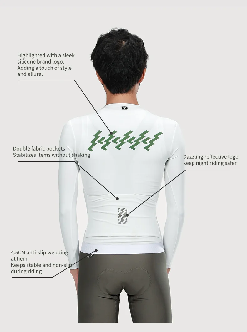 LAMEDA Radtrikot, atmungsaktiv, schnell trocknend, langärmelig, Rennrad-Shirt, Reiten, Radfahren, Sommer, Herren-Fahrradbekleidung – Detail 3