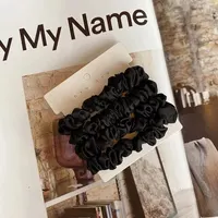 4pcs Pure Silk Skinnies Small Scrunchie Set Hair Bow Ties Ropes Bands Scrunchy Elastics Ponytail Holders for Women Girls - Image 2