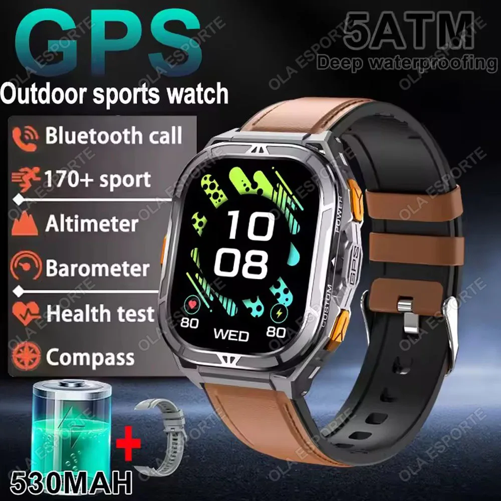 ตัวเลือกสินค้า สมาร์ทวอทช์กันน้ำ 5ATM พร้อม GPS ดูอัลแบนด์ เข็มทิศสำหรับกีฬา