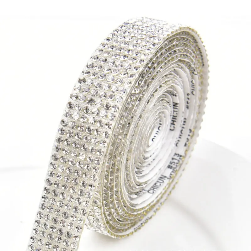 Self Adhesive Crystal Rhinestone Ribbon Rhinestone Strips Diamond