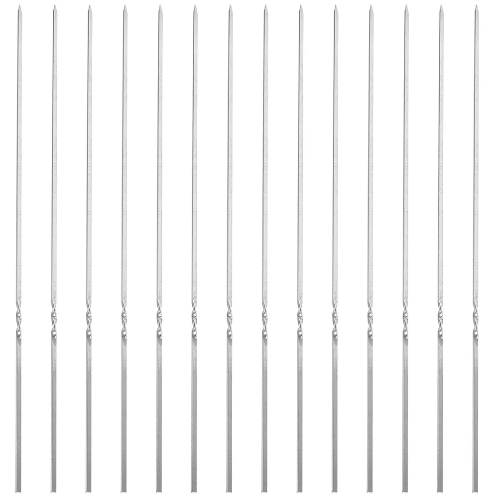 

20 Pcs BBQ Steel Skewers Utensil Outdoor Barbecue Accessories Stainless Fire Pit