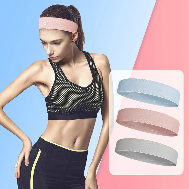 

AL Yoga Hairband Fitness Running Outdoor Sports Hairband Silicone Non Slip Sweat Absorbing and Sweat-conducting Hair Ties Black
