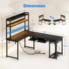 59" Reversible L-Shaped Gaming Desk with Power Outlets & LED Lights, Storage Drawer & Keyboard Tray, Computer Desk with Hutch 5