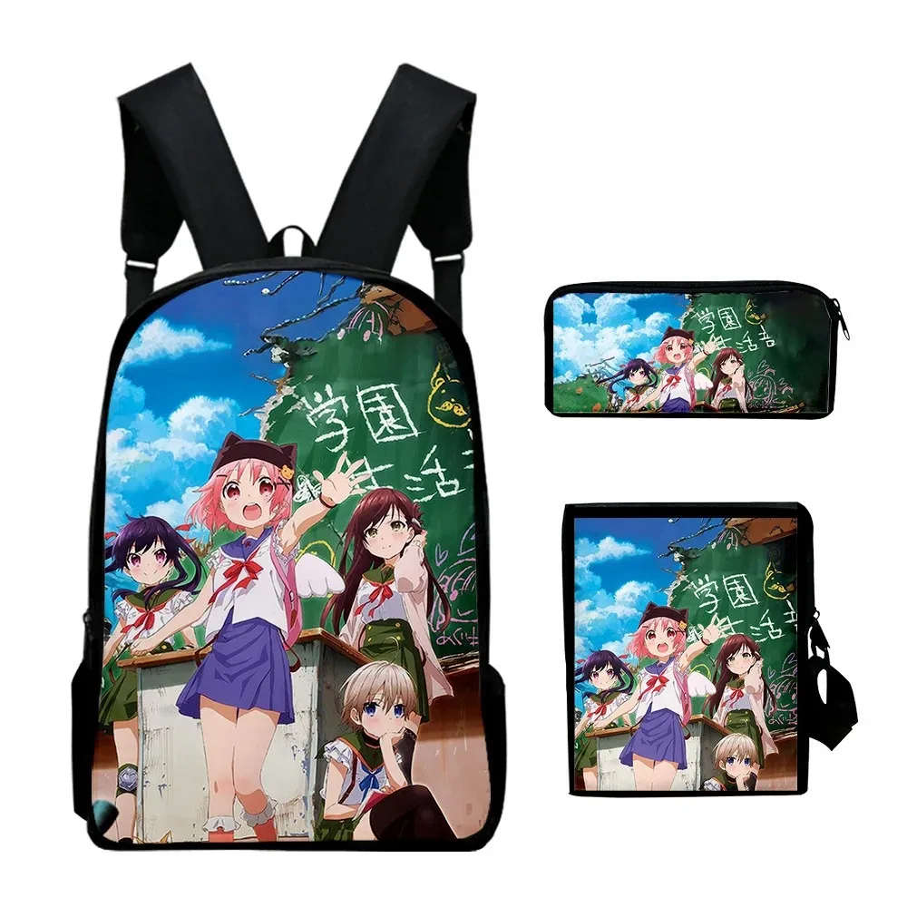 3D Print School Live Backpack, mochilas escolares para alunos, mochila para laptop, bolsa de ombro inclinado, estojo de lápis,