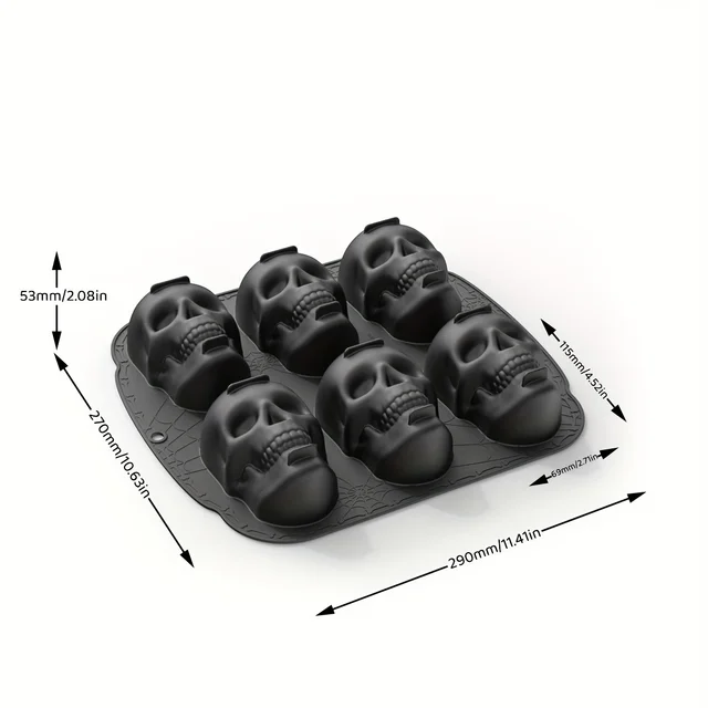 Skull Mold 3D Silicone Mold Candy Mold Chocolate Mold Ice Cube Tray  for DIY Cake Decorating Tool Baking Tools Accessories 4