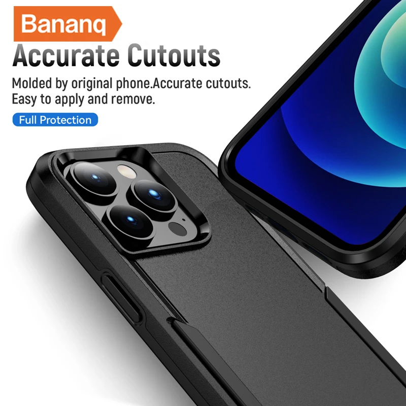 Bananq Custodia per telefono con ricarica wireless per iPhone 15 14 13 Mini 12 11 Pro Max 8 7 6 Plus X XS XR SE2 SE3 Armatura antiurto_voghion.com