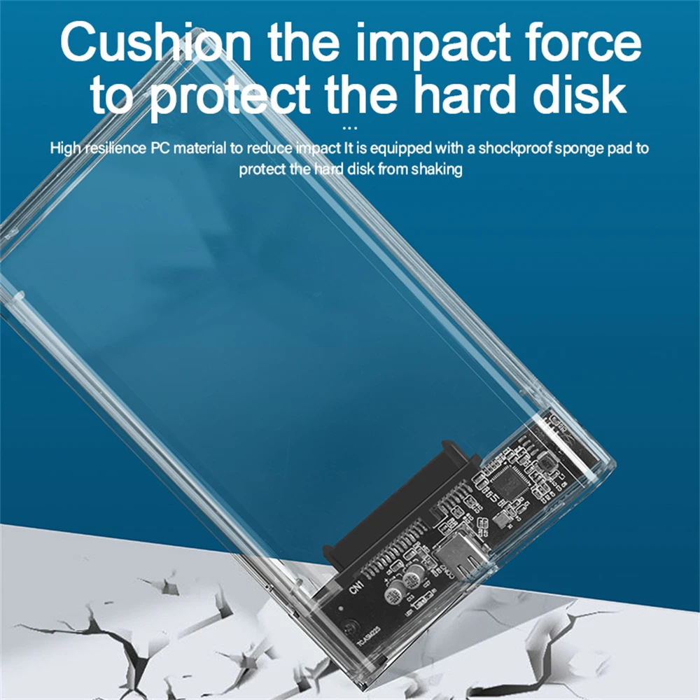 External Hard Drive Case USB 3.0/3.1 to SATA III 2.5 Inch HDD SSD Enclosure