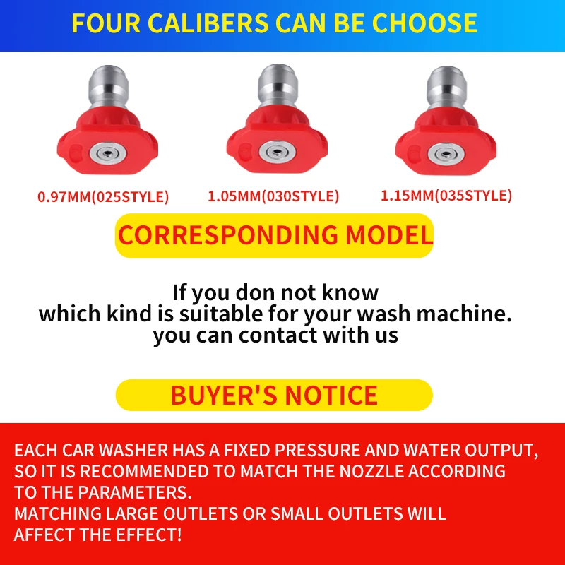High Pressure Mix Color Quick Connector 1/4" Car Washing Metal Jet Lance Nozzle For Water Gun 5
