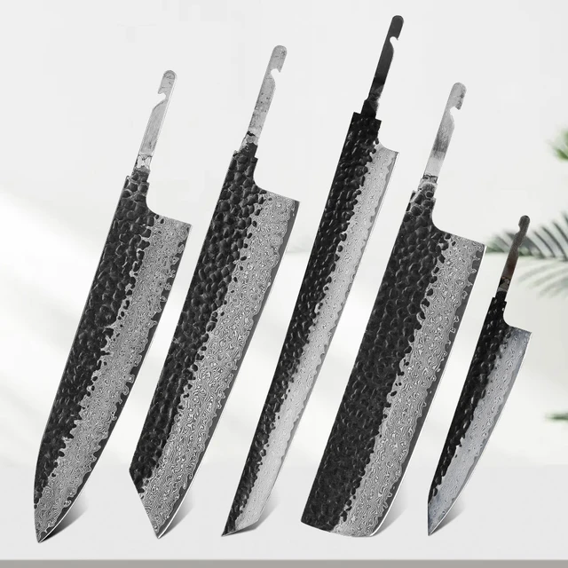 Japanese Kitchen Knife Blade Blank 9CrMov18 Handmade Forged Damascus Steel Custom  Chef Knife Making Kit DIY Handle - AliExpress