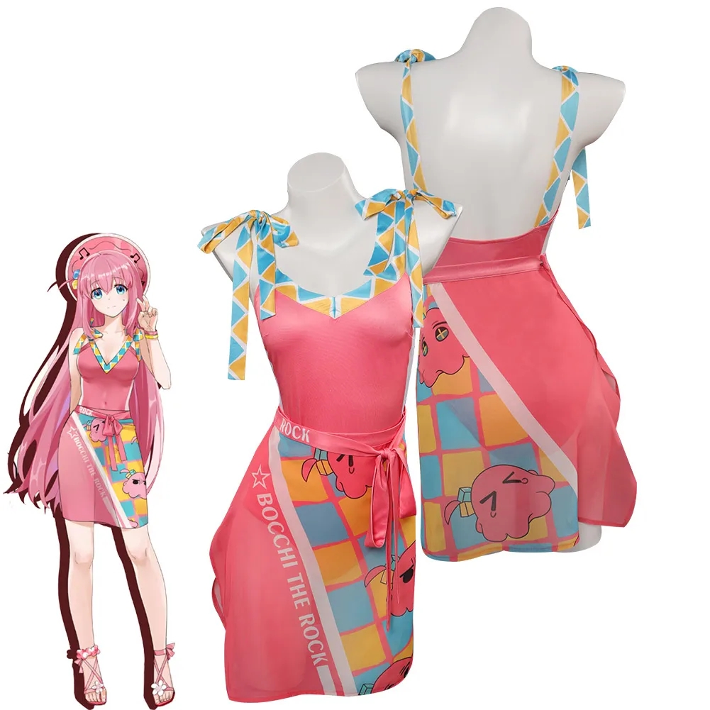 

Bocchi the Rock Cosplay Gotou Hitori Cosplay Swimsuit Costume For Girls Dress Summer Two Piece Swimwear Outfits Halloween Suit
