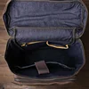 Retro Crazy Horse Leather Vertical Style Backpack Men's Head Layer Cowhide Large Capacity Business Travel Computer Bag 5