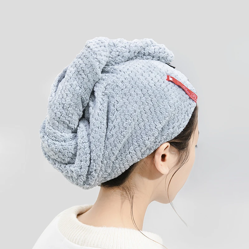 

Thick Magic Microfiber Shower Cap Towel Bath Hats Dry Hair Cap Quick Drying Soft for Lady Turban Head absorbent and quick-drying