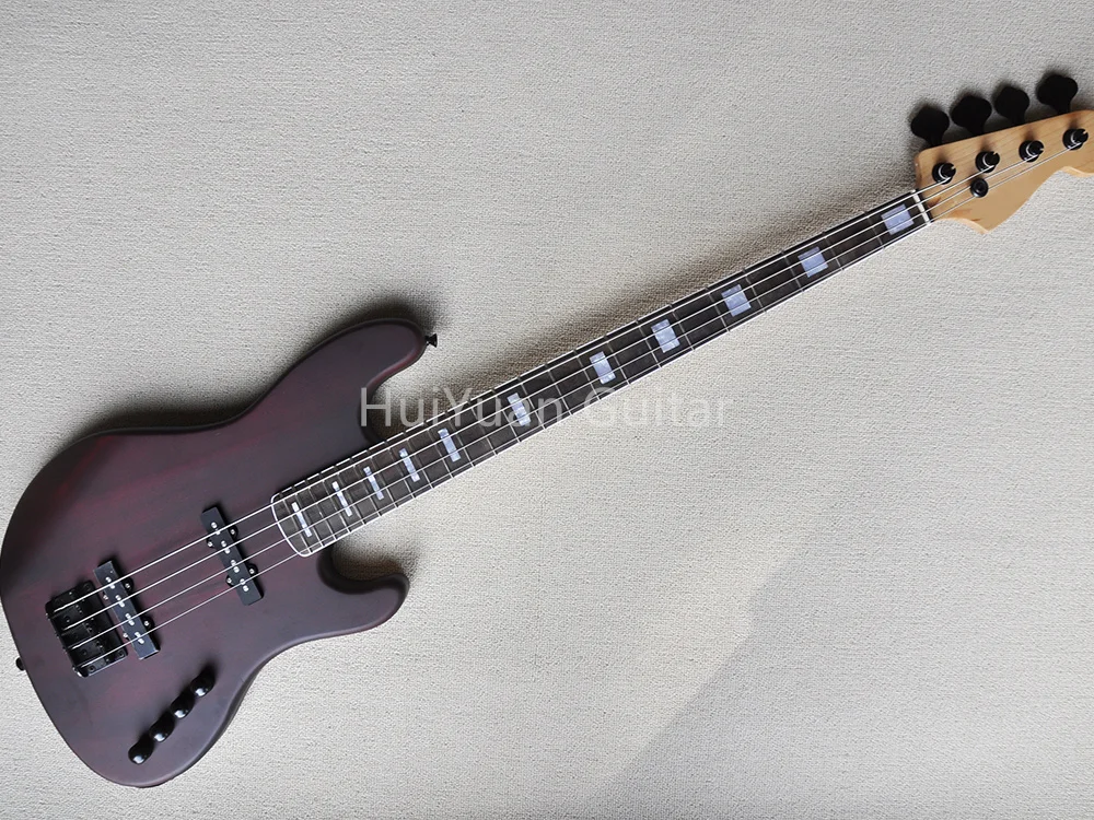 

4 Strings Matte Red Electric Bass Guitar with Rosewood Fretboard,Active Circuit.Customizable