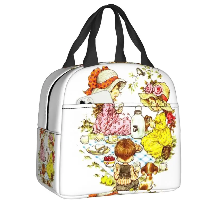 

Мультяшная изолированная сумка-тоут для обеда Сара Кэй для женщин, милая Портативная сумка-холодильник для девочек, термальная коробка бэнто для детей, школьников