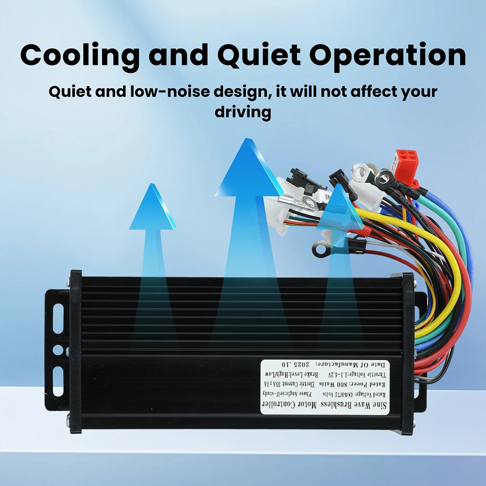 Sine Wave 800W 48-72V Electric Bike DC Brushless Motor Controller Speed Motor for E-Scooter Part
