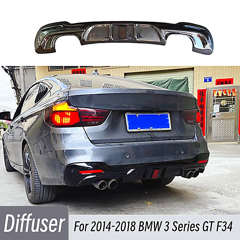 

Для 2014-2018 BMW 3 серии GT F34 M Sport 4-дверный диффузор для заднего бампера губа спойлер сплиттер подбородок аксессуары для наружной настройки