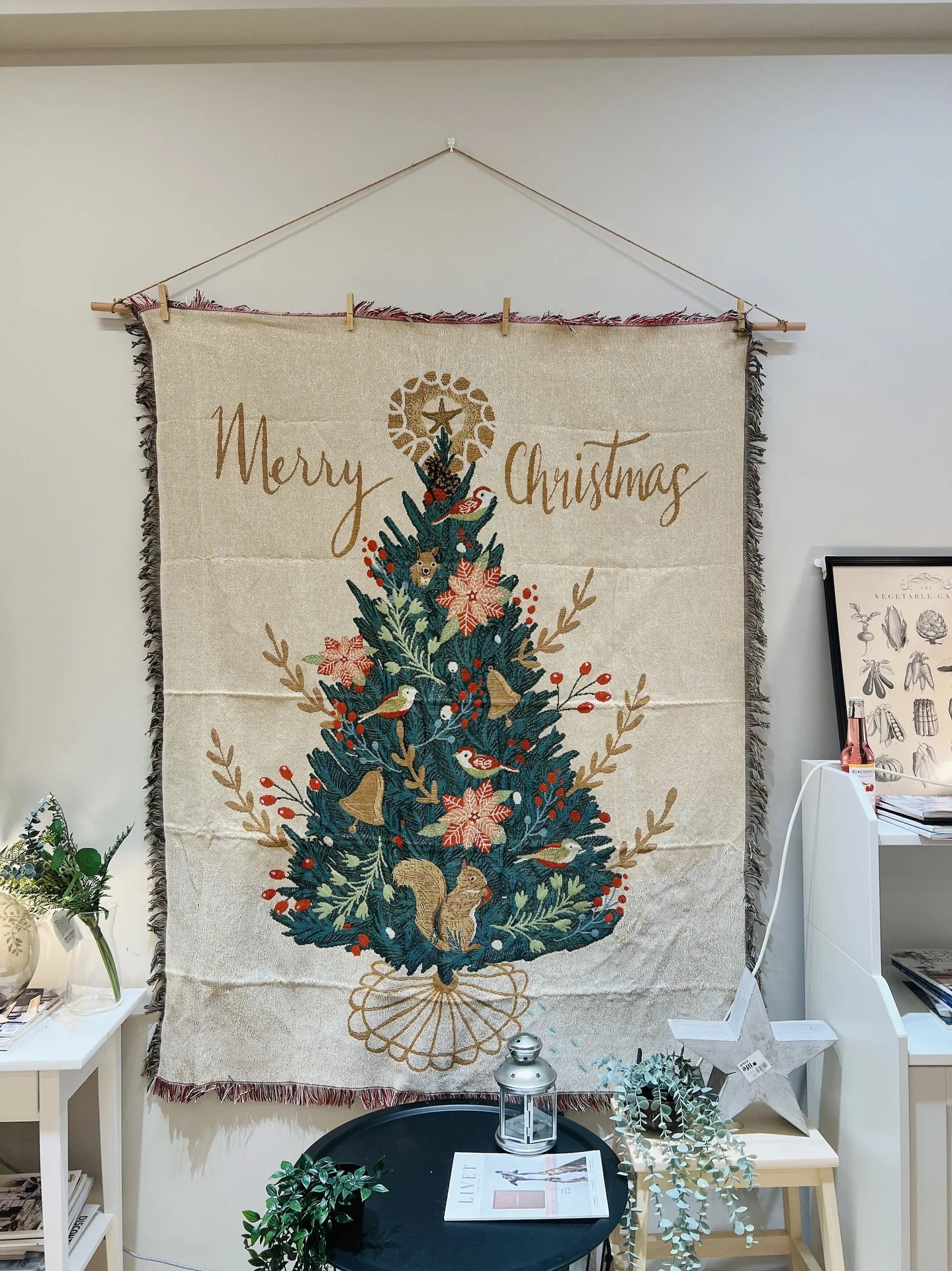 

Merry Christmas Knitted Blankets Animals Squirrel Pine Tree Travel Picnic Thread Blanket For Bedroom Sofa Nap Office Bedspread