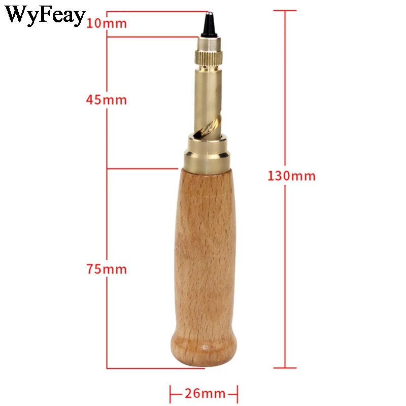 LeatherCraft Tools Automatic Belts Punch Mute Rotary Leather Hole Punches Working Watch Leather Tools Punch Screw Drill Tip DIY leather hole puncher leather hole punch leather punch tool round hole punch cutter set hole punch cutter set round hole punch set