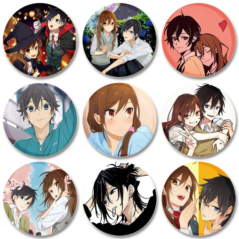 

32/44/58mm Anime Horimiya Badges on Bag Accessories Cartoon Pins Izumi Hori Kyouko Brooches for Clothes Backpack Decor Gifts