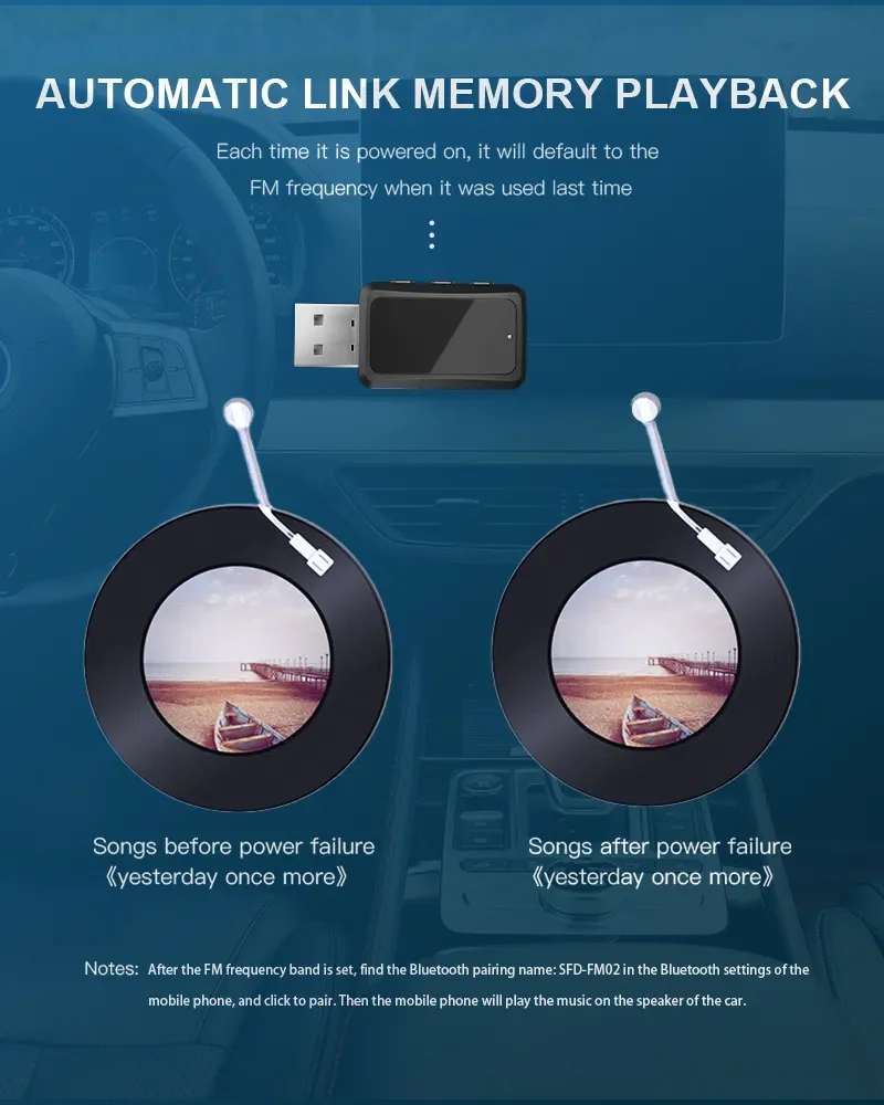 Car Bluetooth 5.3 Transmitter Receiver Handsfree Call Mini USB Power Car Kit Auto Stereo Wireless Audio Adapter For Fm Radio