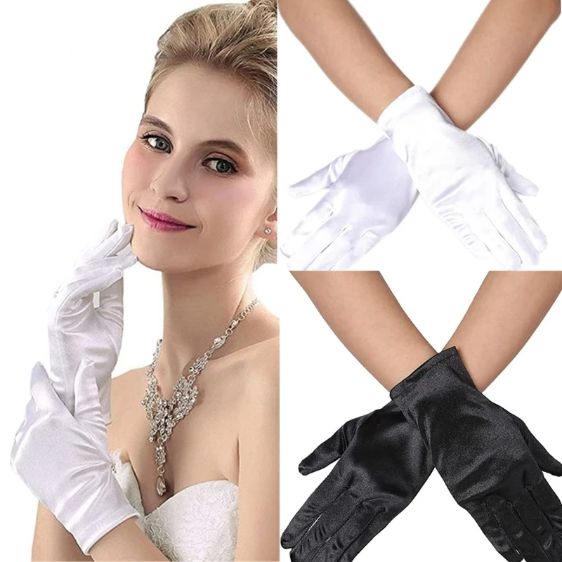 

Short Gloves Formal Event Dress Gloves Female Evening Party Ceremonial Gloves