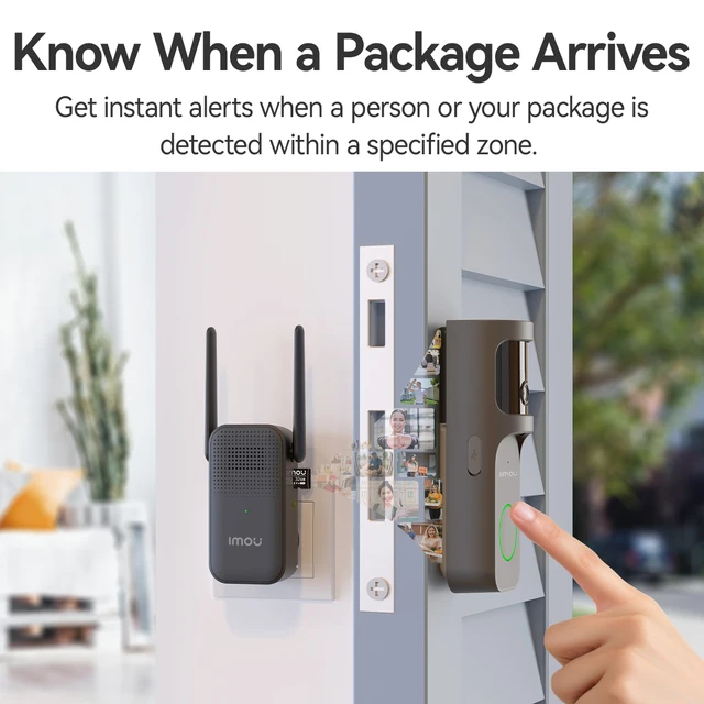 IMOU 4k Video Doorbell 3 with Chime fisheye lens Human Package Detection Rechargeable Battery Two-way Talk Waterproof 360° View 4