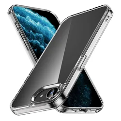 Shockproof Clear Phone Case - Transparent Acrylic Hard Cover for iPhone 8-7-SE (Clear)