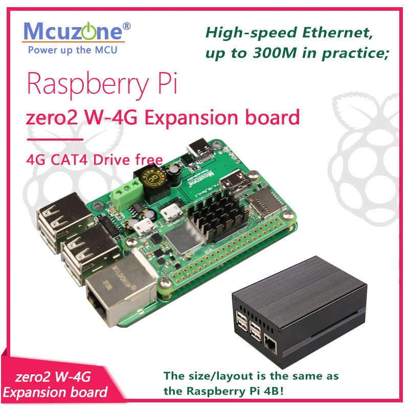 

Raspberry Pi zero2 W-4G Expansion board RS485 USB zero2 W to RPI 4B 4G LTE CAT4