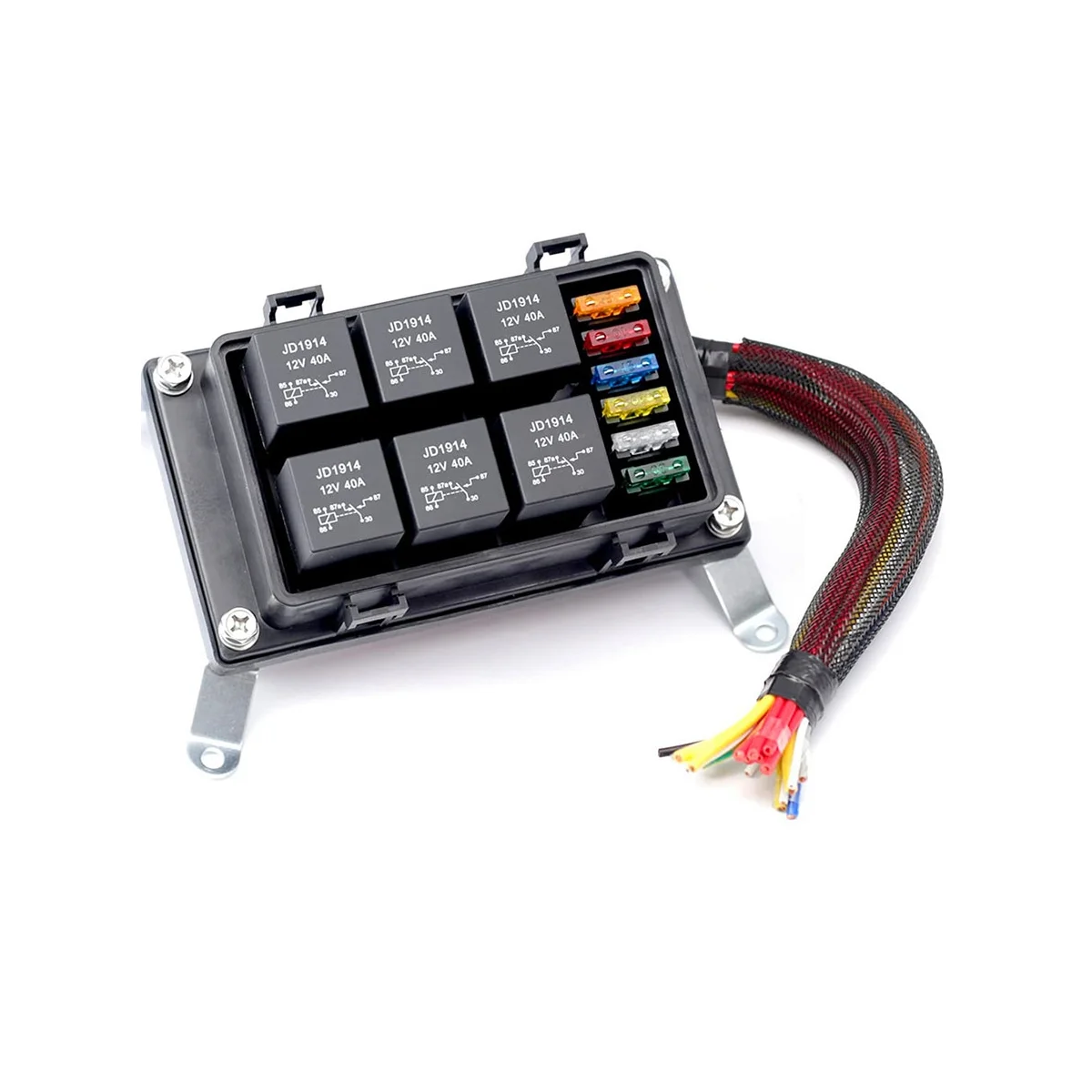 

12V 40A Relay Box 6 Way ATC/ Fuse Relay Box 24V Fuse Block with Relay Universal Waterproof Kit for Car Truck