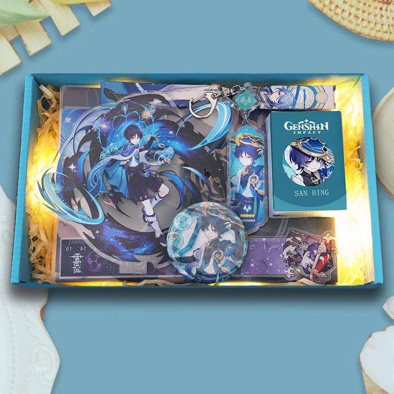 

Gift Box Anime Genshin Impact Study Stationery Package Figure Style Xiao Beelzebul Hutao Student School Product Present Boy Girl