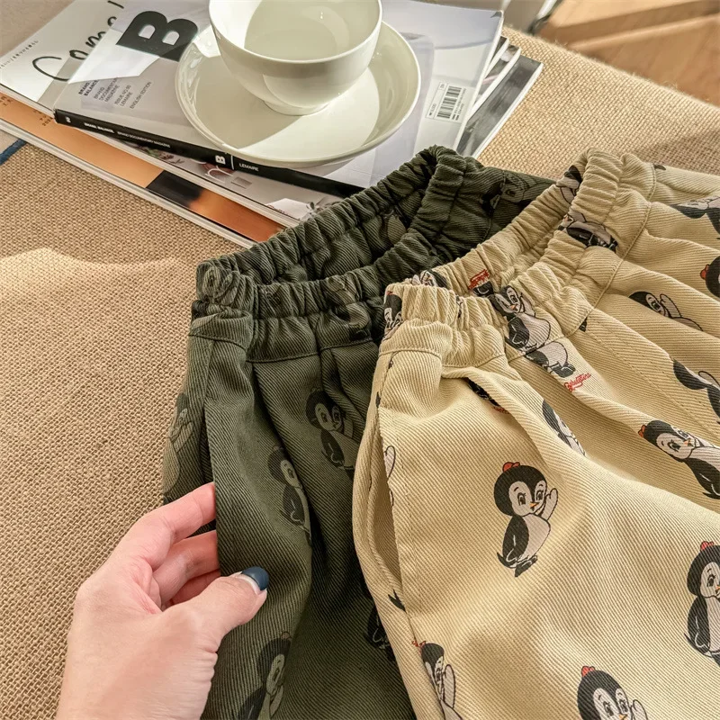Kids Casual Harem Pants with Penguin Prints