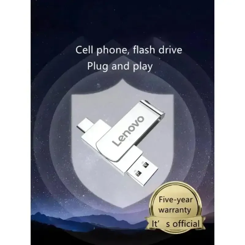 Flash drive Lenovo 64TB USB 3.1 High Speed Transfer Metal Waterproof