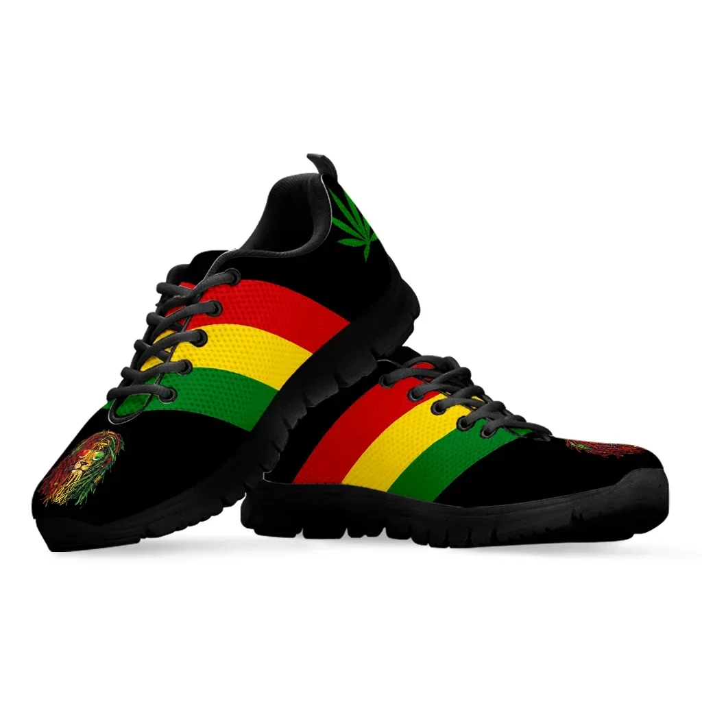Jamaica Flag Print Female Flat Shoes Comfortable Sneakers For Women Lace Up Footwear Black Fashion Sneakers Zapatos