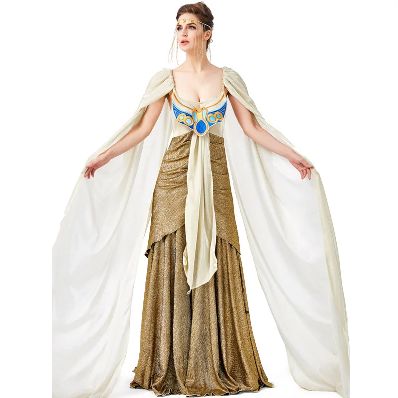 

Woman Cleopatra Cosplay Costume Renaissance Ancient Egypt Mythology Greek Goddess Princess Queen Dress Costumes Party