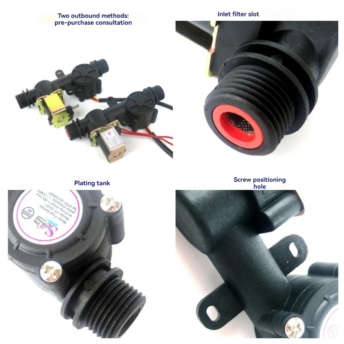 Water Flow Meter Sensor Indicator Counter with Solenoid Valve Automatic Billing System for Water Heaters Dispenser G1/2