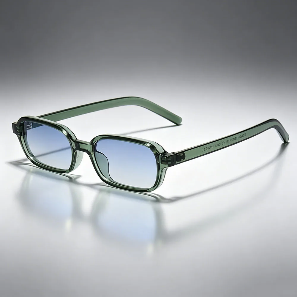 Chic Retro Rectangle UV400 Sunglasses - Unisex Fashionable Narrow Shades
