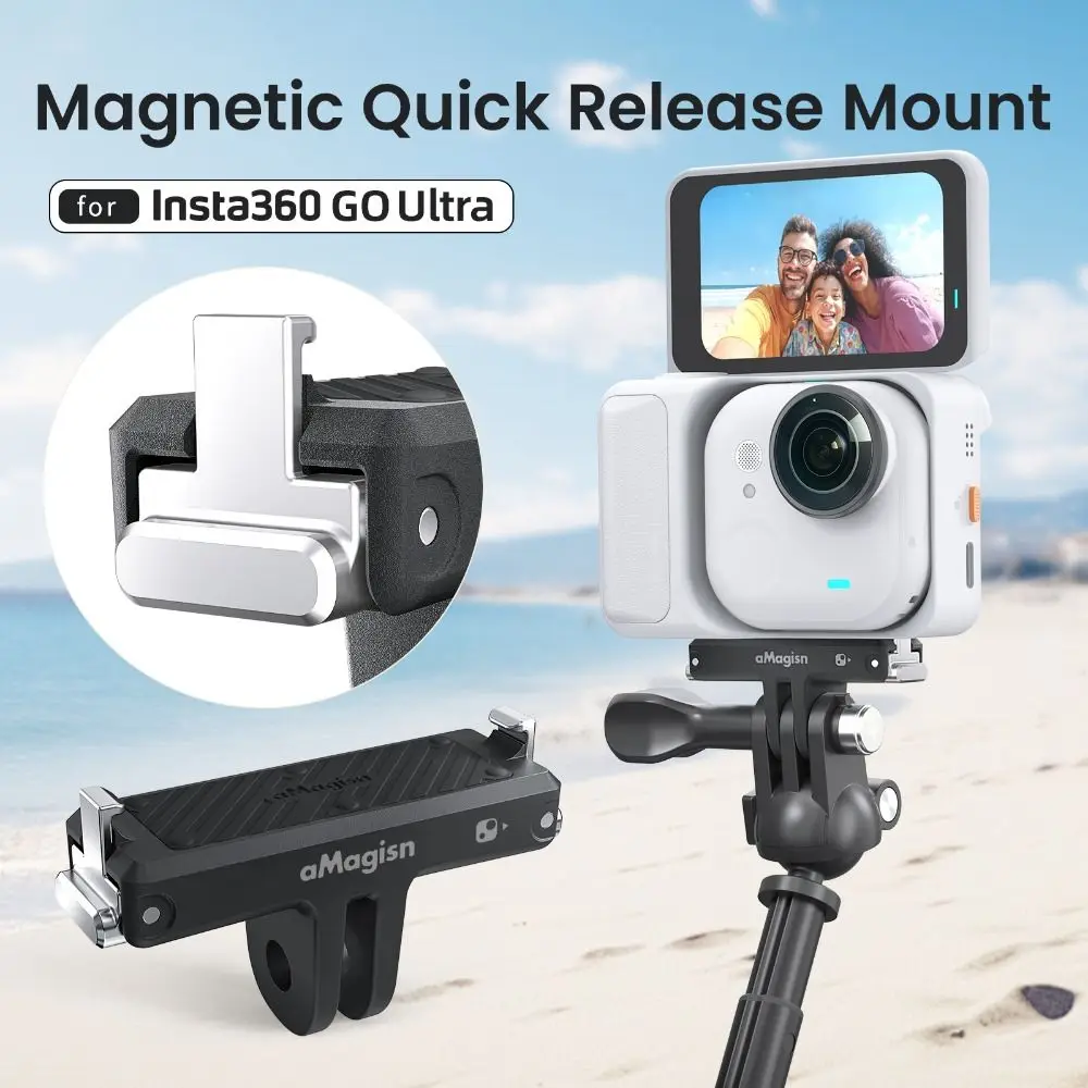 퀵 릴리스 마그네틱 마운트 베이스 어댑터 ABS 경량 확장 어댑터 Insta360 Go Ultra용 내구성 있는 마운트 브래킷