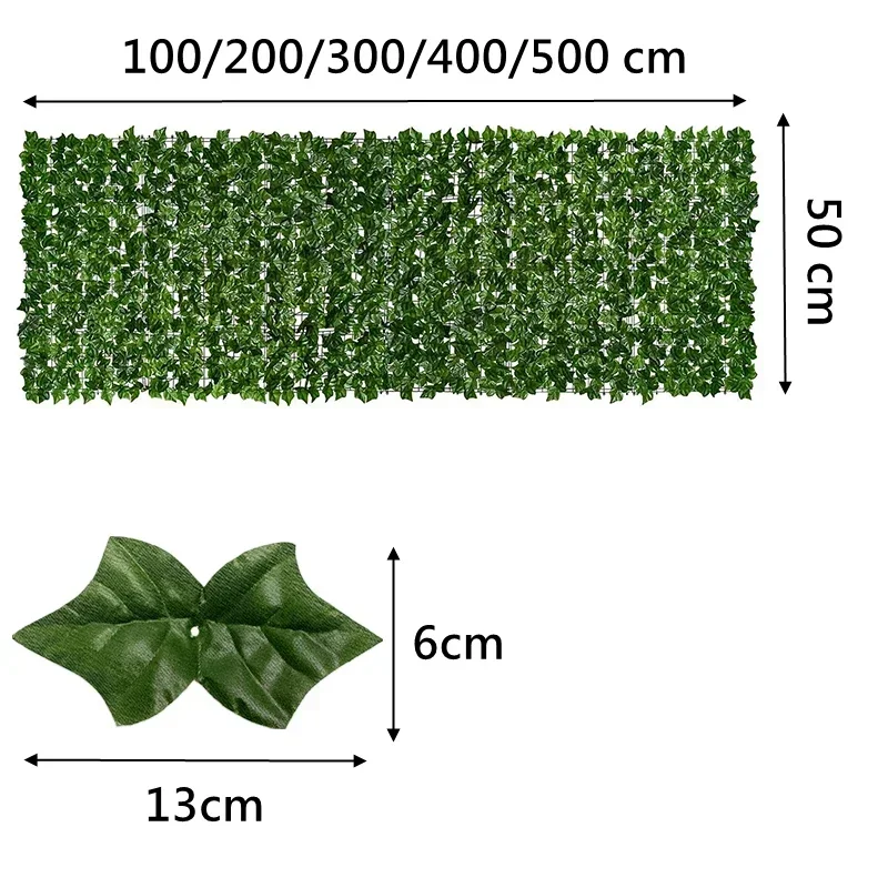 Leaf Fence Ivy Privacy Screen Balcony Privacy Garden Leaves Fence Artificial Hedge Apple Leaf Outdoor Decoration 50&times;500cm artificial leaf fence